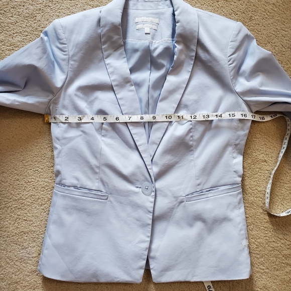 RW&CO light ice blue classic cotton blazer jacket size 2 fits XS pastel - Picture 15 of 16